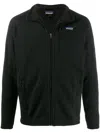 Patagonia Textured Knit Black Zip-through Sweater In Animal Print