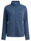 Patagonia Fleece Jacket With High Collar And Pockets In Blue