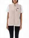 Patagonia Textured Recycled Polyester Fleece Vest With High Collar In Pink