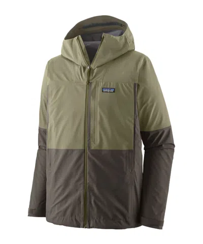 Patagonia Two-toned Hooded Jacket In Green
