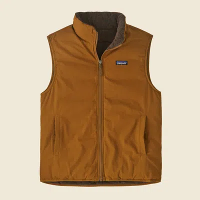 Patagonia Used Reversible Cotton Down Vest In Shelter Brown