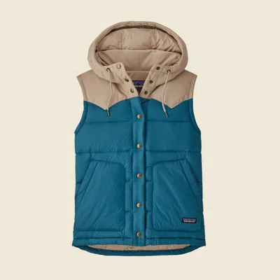 Patagonia Used Women's Bivy Hooded Vest In Wavy Blue