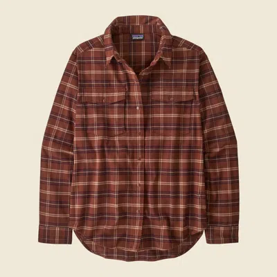 Patagonia Used Women's Canyonite Flannel Shirt In Dried Vanilla In Brown