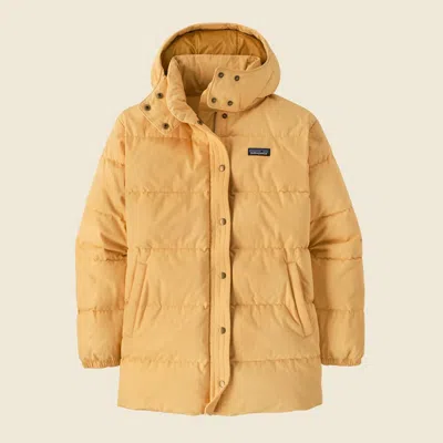 Patagonia Used Women's Cotton Down Parka In Beeswax Tan In Gold