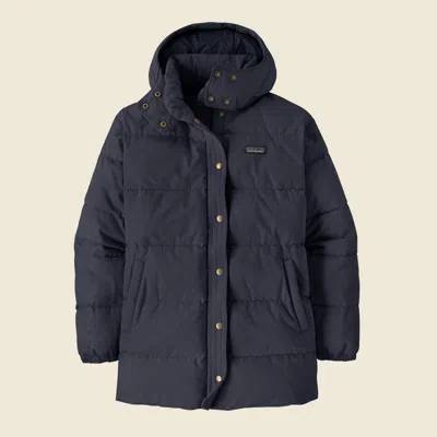 Patagonia Used Women's Cotton Down Parka In Sunken Blue