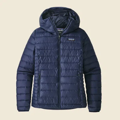 Patagonia Used Women's Down Sweater Hoody In Classic Navy In Blue