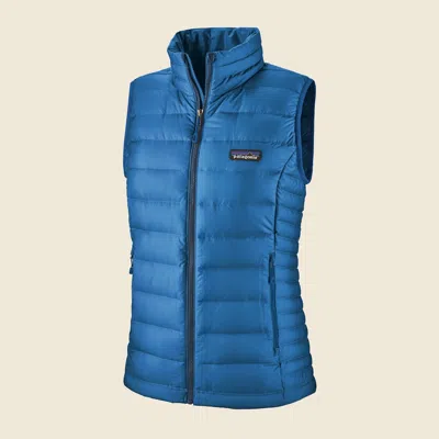 Patagonia Used Women's Down Sweater Vest In Alpine Blue In Multi