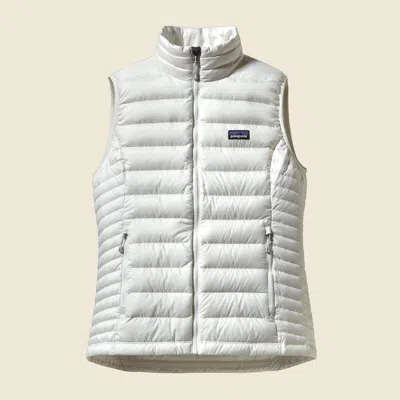 Patagonia Used Women's Down Sweater Vest In Birch White