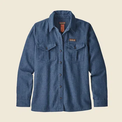 Patagonia Used Women's Farrier's Shirt In Stone Blue