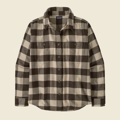 Patagonia Used Women's Fjord Flannel Shirt In Otter Brown In Multi
