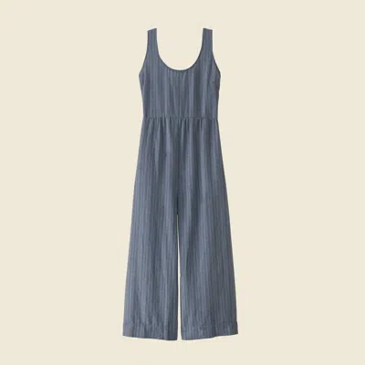 Patagonia Used Women's Garden Island Jumpsuit In Plume Grey In Blue