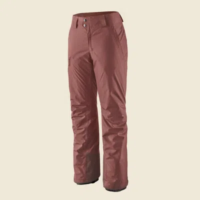 Patagonia Used Women's Insulated Powder Town Pants In Dulse Mauve In Burgundy