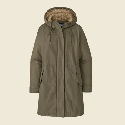 Patagonia Used Women's Insulated Prairie Dawn Parka In Sage Khaki In Green