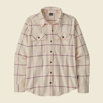 Patagonia Used Women's Long-sleeved Organic Cotton Midweight Fjord Flannel Shirt In Natural In Neutral