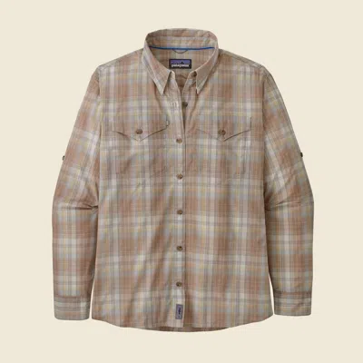 Patagonia Used Women's Long-sleeved Sun Stretch Shirt In Pampas Tan In Neutral