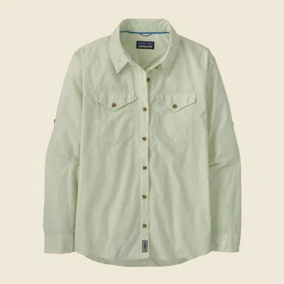 Patagonia Used Women's Long-sleeved Sun Stretch Shirt In Wispy Green