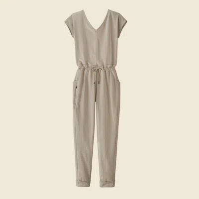 Patagonia Used Women's Organic Cotton Roaming Jumpsuit In Pumice In Neutral