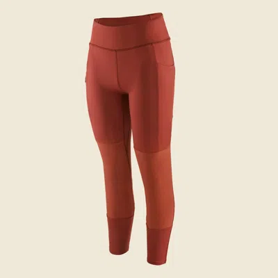 Patagonia Used Women's Pack Out Hike Tights In Mangrove Red
