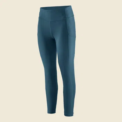 Patagonia Used Women's Pack Out Tights In Tidal Teal In Blue