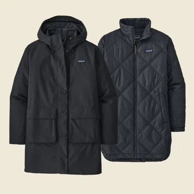 Patagonia Used Women's Pine Bank 3-in-1 Parka In Pitch Blue In Black