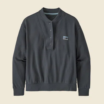 Patagonia Used Women's Regenerative Organic Certified® Cotton Essential Snap Sweatshirt In Smolder Blue