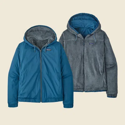 Patagonia Used Women's Reversible Los Gatos Cambria Jacket In Wavy Blue In Multi