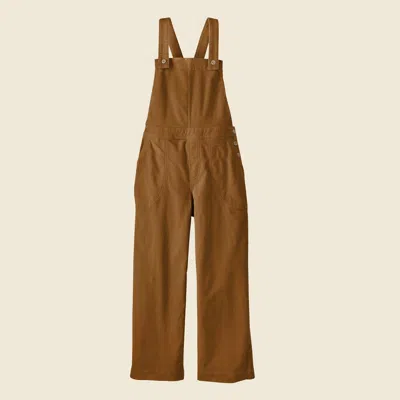 Patagonia Used Women's Stand Up® Cropped Corduroy Overalls In Nest Brown