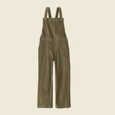 Patagonia Used Women's Stand Up® Cropped Corduroy Overalls In Sage Khaki In Green
