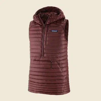 Patagonia Used Women's Ultraalpine Down Hooded Vest In Dark Ruby In Brown