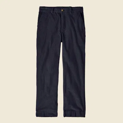 Patagonia Used Women's Wide-wale Corduroy Pants In Sunken Blue In Black