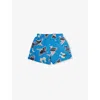 Patagonia Babies'  Vessel Blue Graphic-print Brand-patch Recycled-nylon Shorts 6 Months - 4 Years
