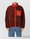 Patagonia Textured Fleece Jacket With Contrasting Accents In Red