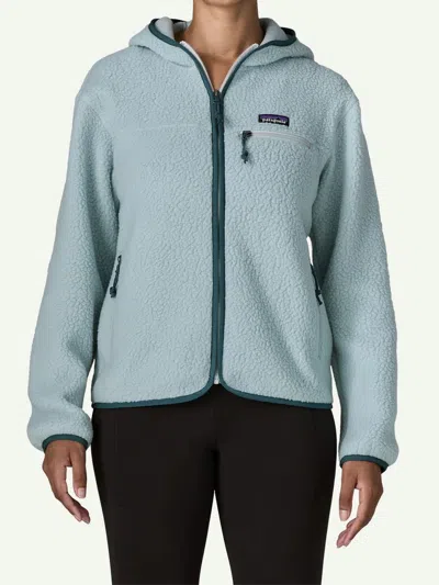 Patagonia Retro Pile Hooded Fleece Jacket In Blue