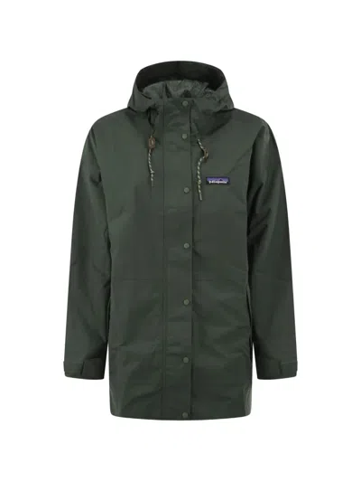 Patagonia Recycled Nylon Hooded Parka In Green