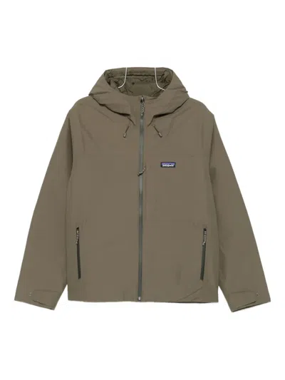 Patagonia Windshadow Hooded Zip-front Jacket In Green