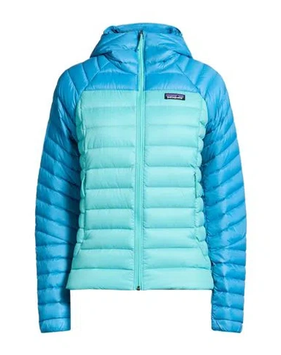 Patagonia Woman Puffer Turquoise Size Xs Recycled Nylon In Blue