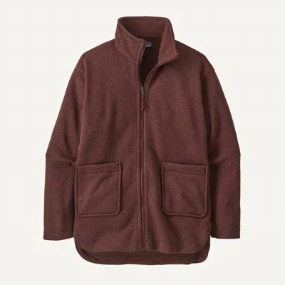 Patagonia Women's Better Sweater Oversized Coat In Dark Ruby In Burgundy