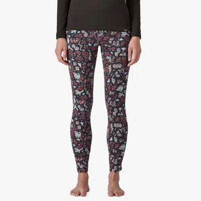 Patagonia Women's Cap Midwieght Bottoms In Across Oceans: Dulse Mauve In Multi