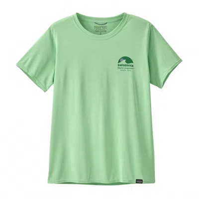Patagonia Women's Capilene Cool Daily Graphic Shirt In Applied Imagination: Rinsed Green X-dye