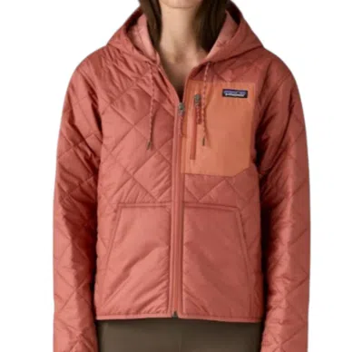 Patagonia Women's Diamond Quilted Bomber Hoodie In Potters Red In Brown