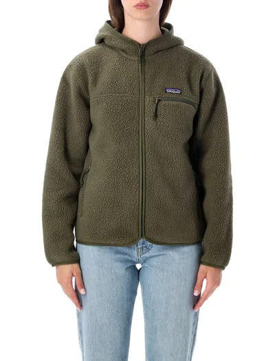 Patagonia Women's Fleece Hooded Zip Jacket In Basin Green