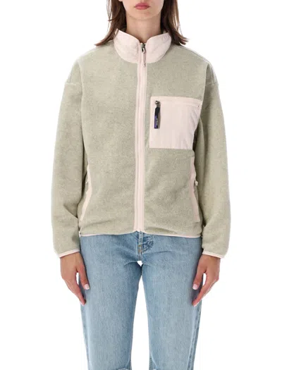 Patagonia Synchilla Fleece Stand Collar Zip Jacket In Neutral