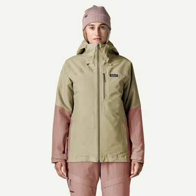 Patagonia Women's Insulated Powder Town Ski/snowboard Jacket In Weathered Stone In Green