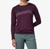 PATAGONIA WOMEN'S LONG-SLEEVED COOL DAILY GRAPHIC SHIRT IN RIDGE RISE STRIPE/NIGHT PLUM X-DYE