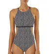 Patagonia Women's Nireta One Piece Swimsuit In Batik Hex, Ink Black In Grey