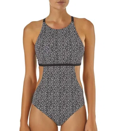 Patagonia Women's Nireta One Piece Swimsuit In Batik Hex, Ink Black In Multi