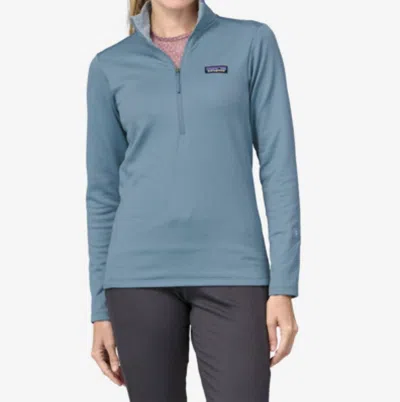 Patagonia Women's R1 Daily Zip-neck Jacket In Light Plume Grey - Steam Blue X-dye