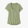 Patagonia Women's Side Current Tee Top In Salvia Green In Multi