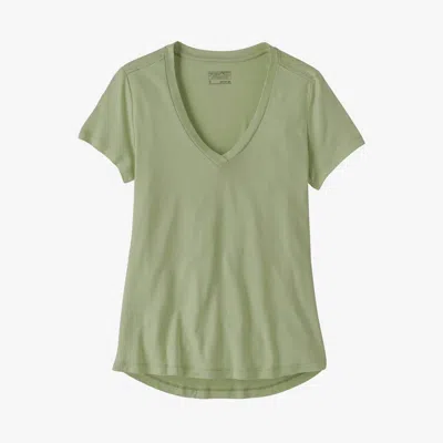 Patagonia Women's Side Current Tee Top In Salvia Green In Multi