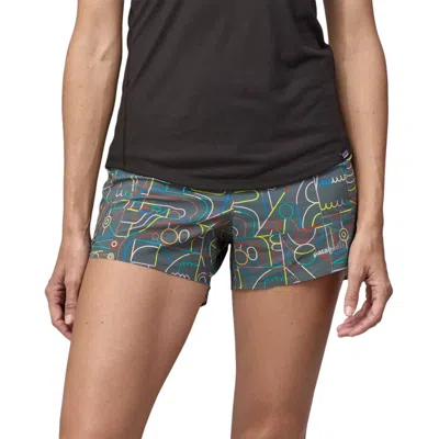 Patagonia Women's Strider Pro Shorts In Lose Yourself Outline/nouveau Green In Multi